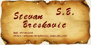 Stevan Brešković vizit kartica